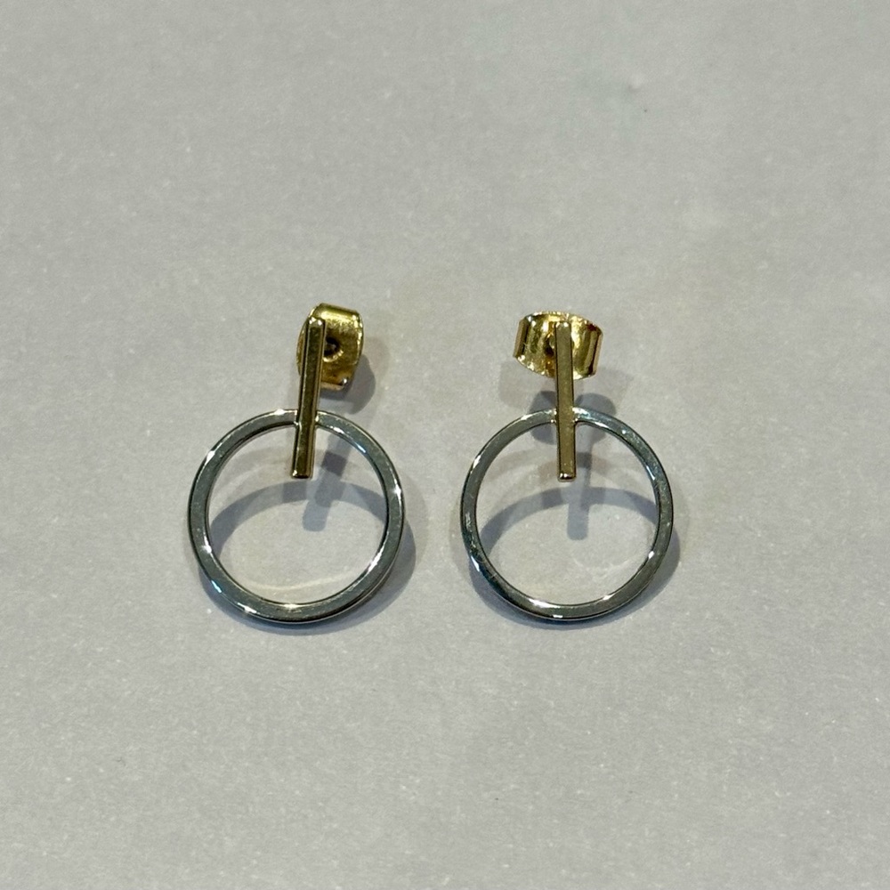 Maeve Anthropologie elegant Gold and Silver Hoop Earrings